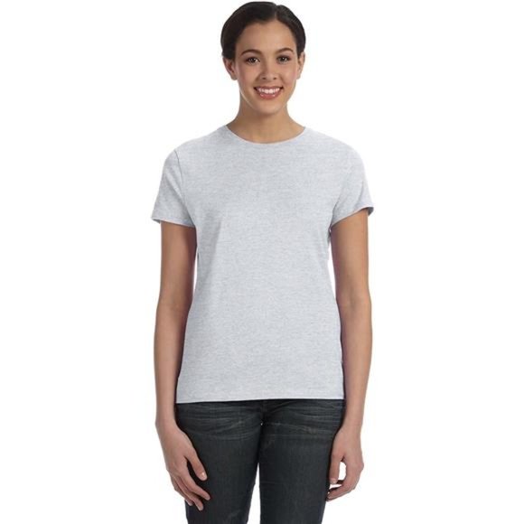 Hanes Tops - Hanes 4.5 oz Women's NANO-T Lightweight Premium T-Shirt - Ash - S